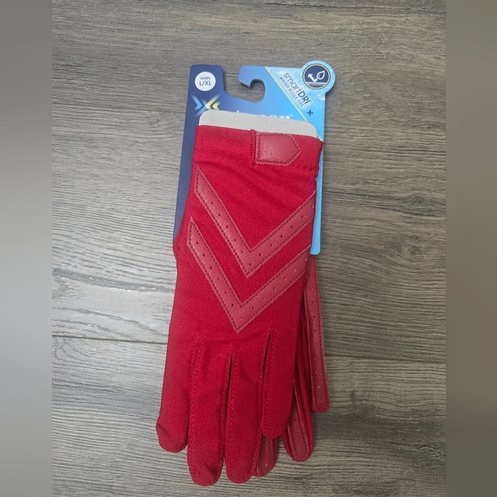 Isotoner Smart Dri Womens Gloves Red Size L/XL Chevron Clsssic Boho